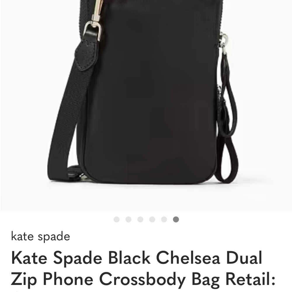 Kate Spade Black Chelsea Dual Zip Phone Crossbody Bag Retail:$180 NWT - Picture 6 of 6